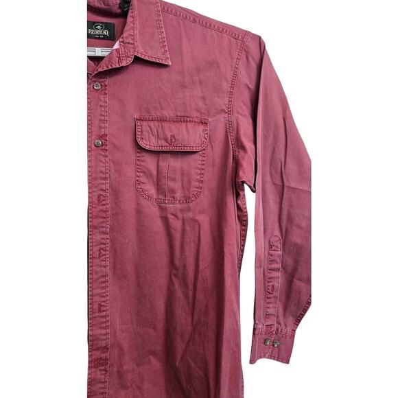 RedHead Maroon Long‎ Sleeve Button Down Shirt XL - Picture 3 of 7